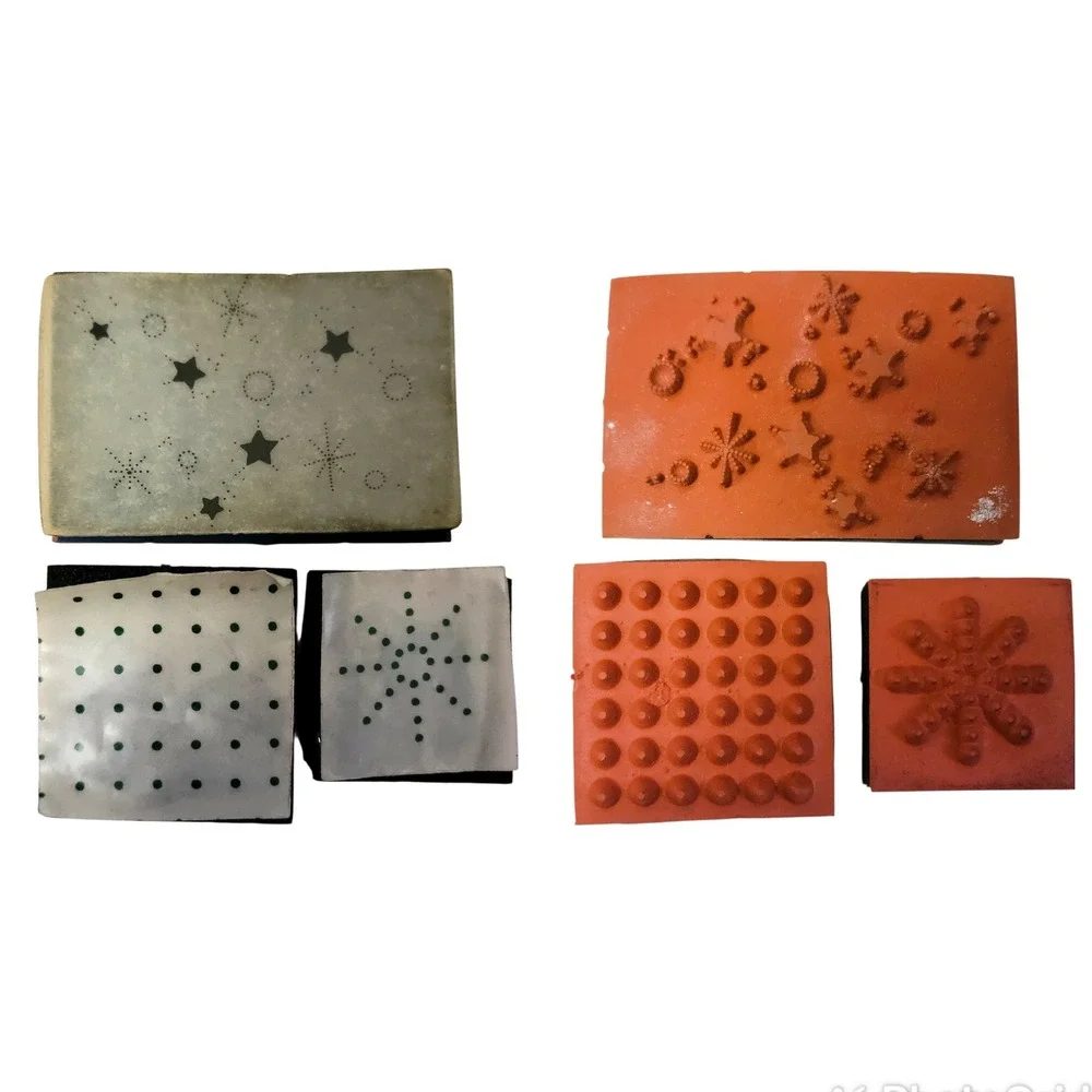 Accent Detail Background Rubber Stamps Lot of 15 Stars Hearts Floral Pattern Dot